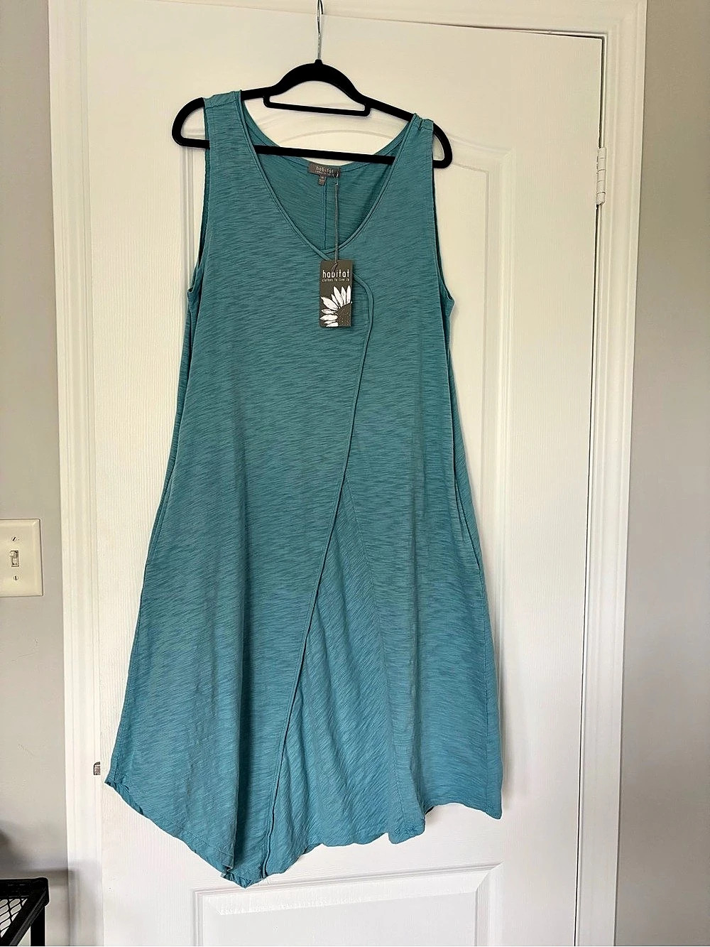 Habitat Cotton Midi Dress in Blue Size Medium NWT